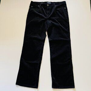 NWT Talbots Pant Trouser Corduroy Black Velvet Bootcut Straight Leg Winter 16